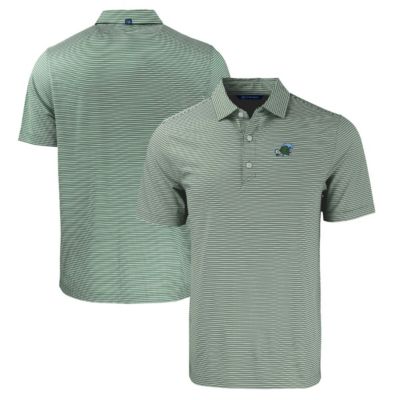 Cutter & Buck Men's Tulane Green Wave NCAA Tulane Wave Forge Eco Double Stripe Stretch Recycled Polo