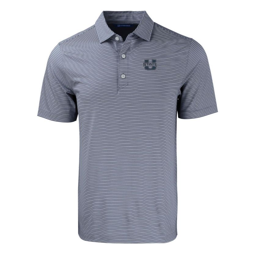 NCAA Utah State Aggies Forge Eco Double Stripe Stretch Recycled Polo