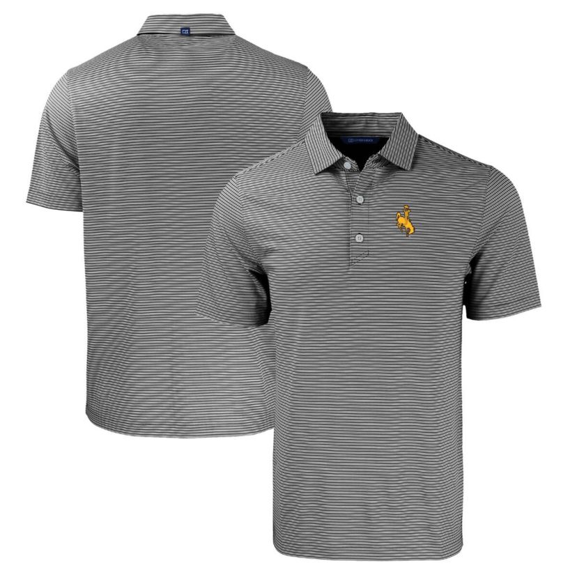 NCAA Wyoming Cowboys Forge Eco Double Stripe Stretch Recycled Polo