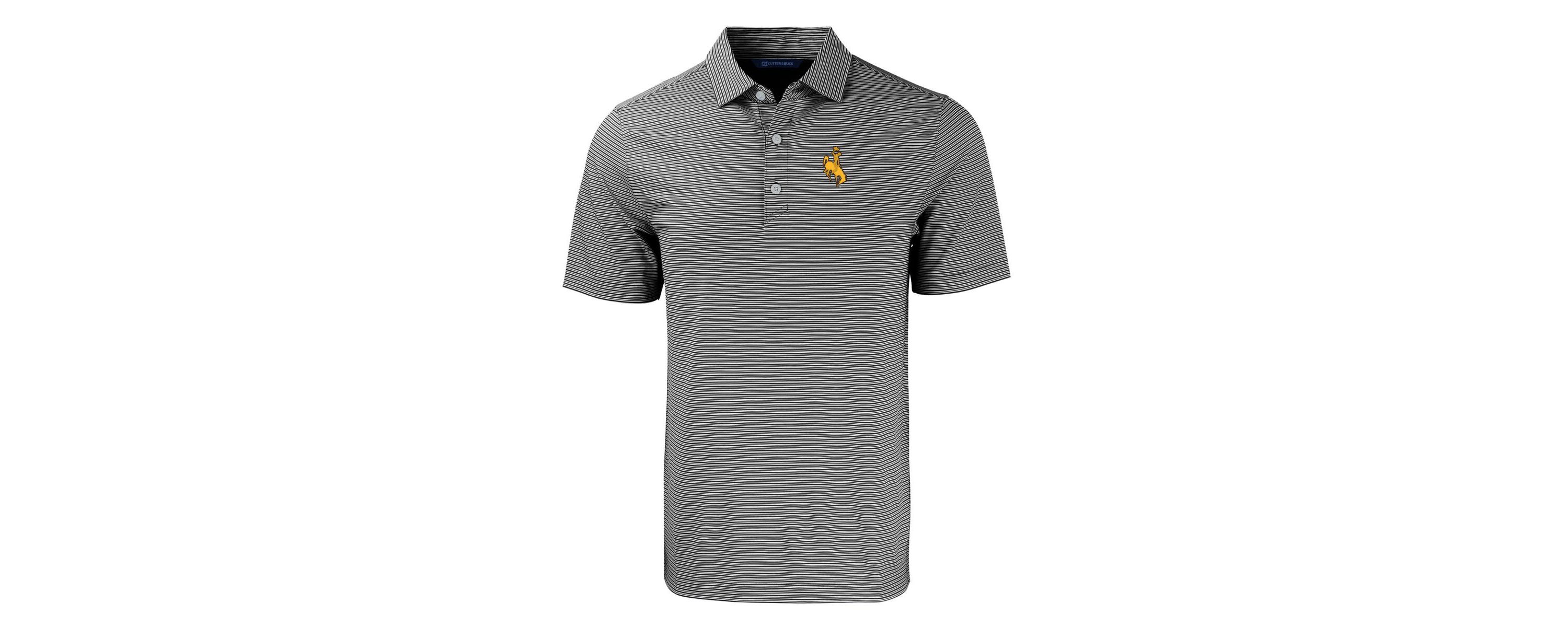 NCAA Wyoming Cowboys Forge Eco Double Stripe Stretch Recycled Polo