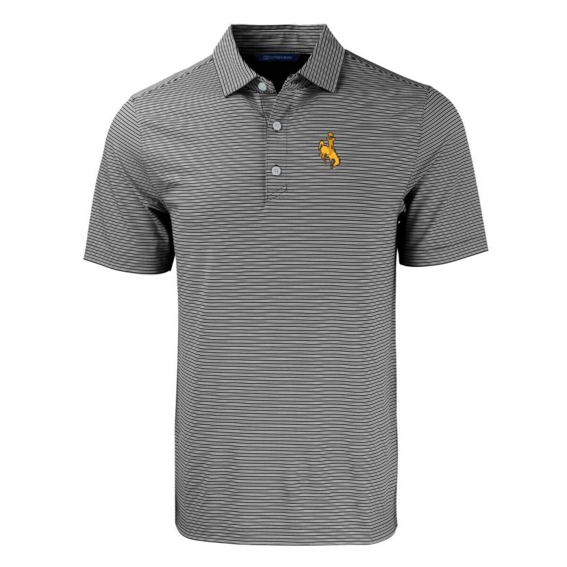 NCAA Wyoming Cowboys Forge Eco Double Stripe Stretch Recycled Polo