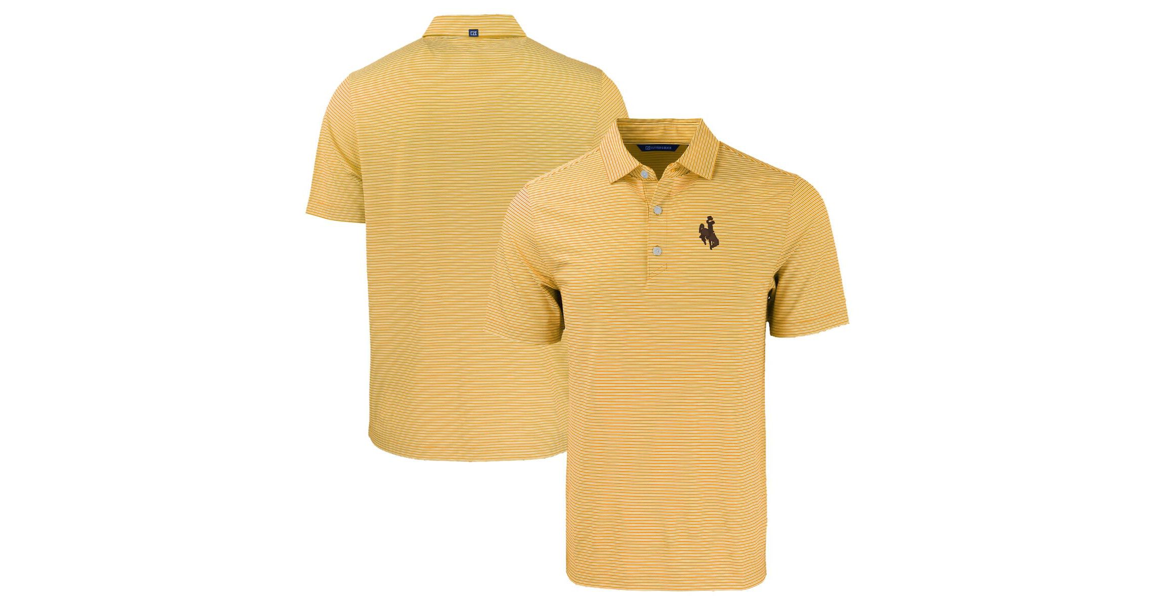 NCAA Wyoming Cowboys Forge Eco Double Stripe Stretch Recycled Polo