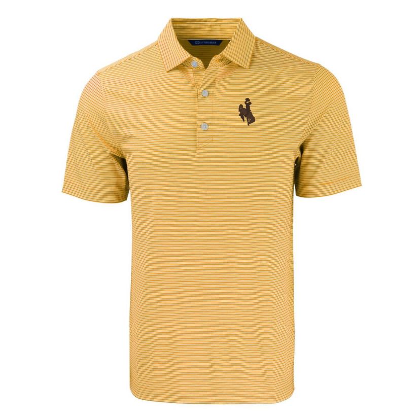 NCAA Wyoming Cowboys Forge Eco Double Stripe Stretch Recycled Polo