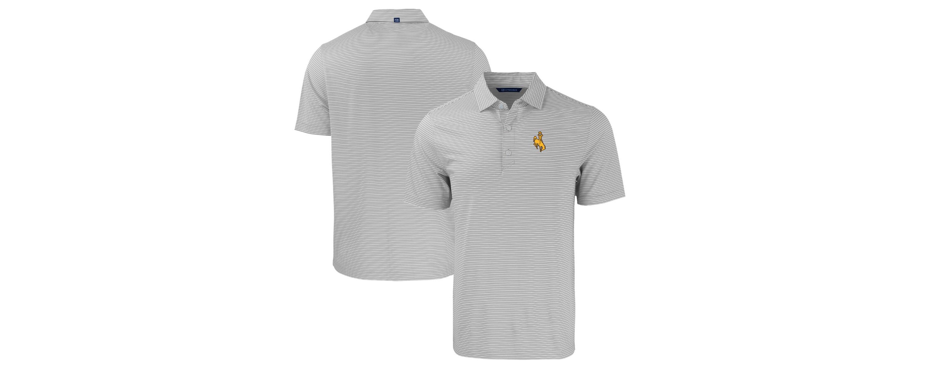 NCAA Wyoming Cowboys Forge Eco Double Stripe Stretch Recycled Polo