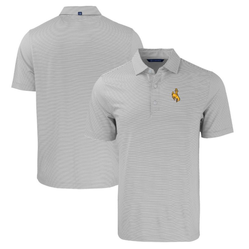 NCAA Wyoming Cowboys Forge Eco Double Stripe Stretch Recycled Polo