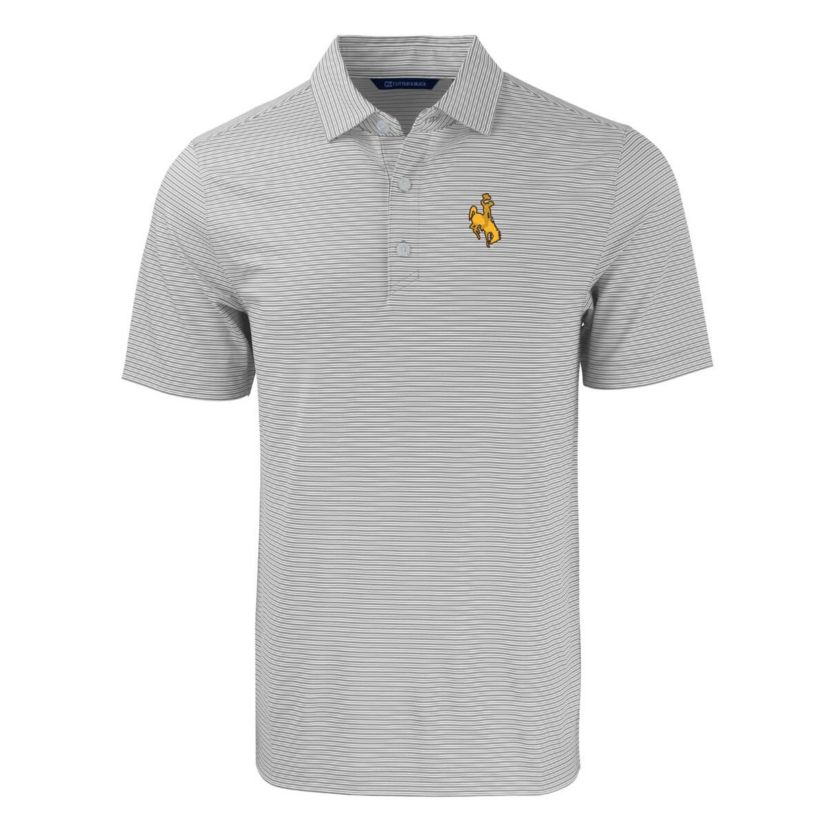 NCAA Wyoming Cowboys Forge Eco Double Stripe Stretch Recycled Polo