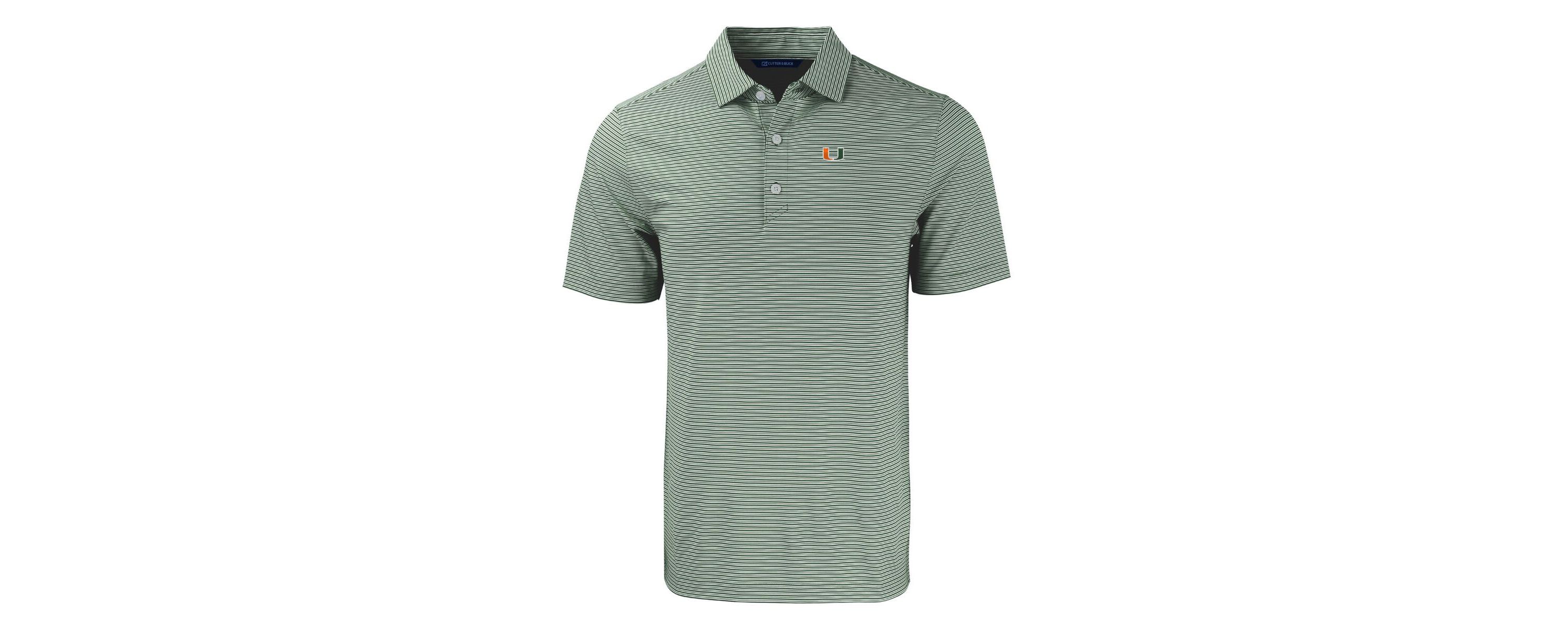 Miami (FL) Hurricanes NCAA Miami Hurricanes Forge Eco Double Stripe Stretch Recycled Polo