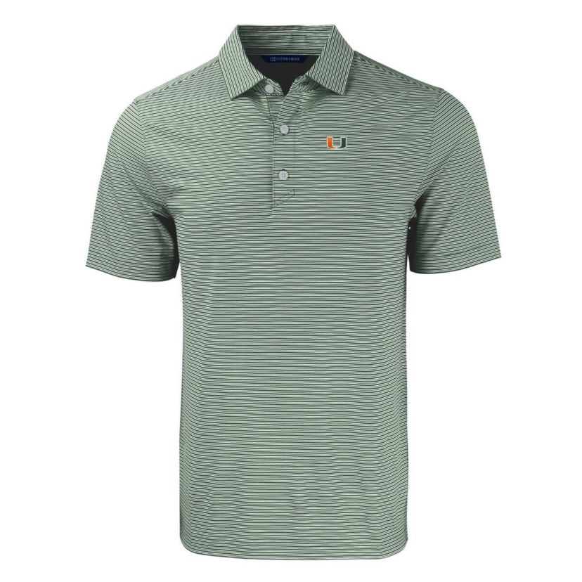 Miami (FL) Hurricanes NCAA Miami Hurricanes Forge Eco Double Stripe Stretch Recycled Polo