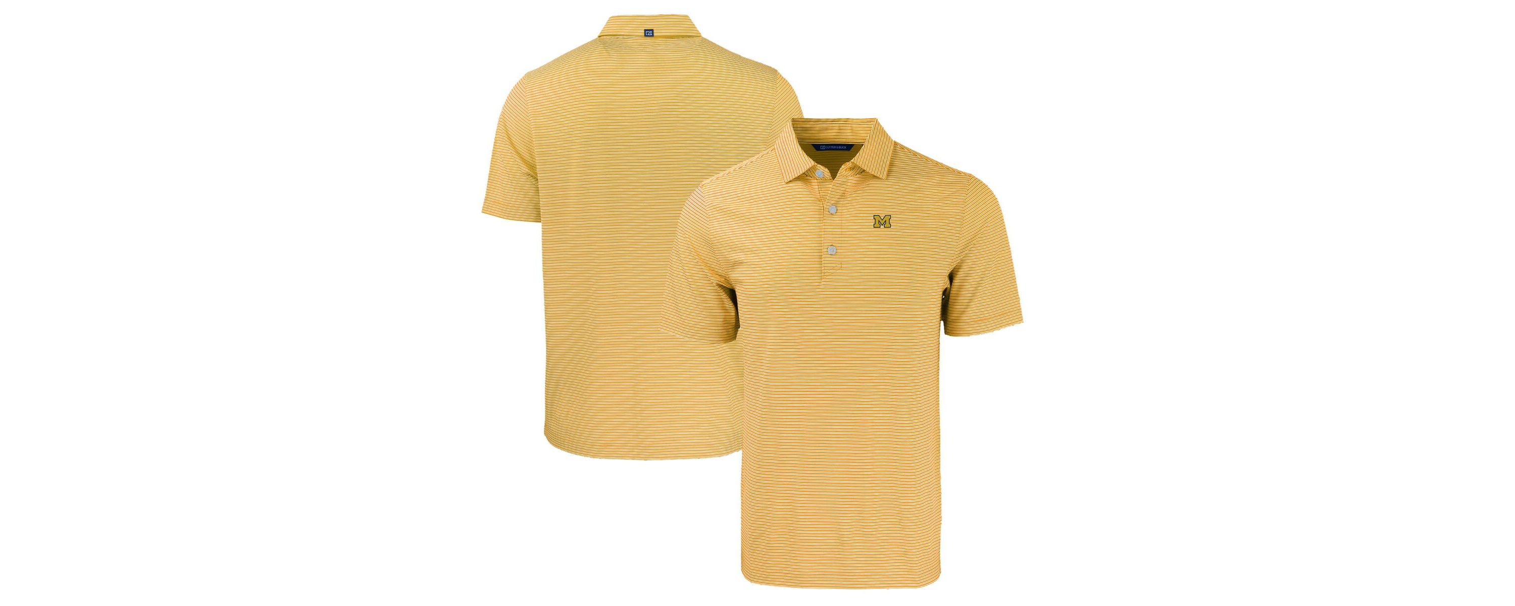 NCAA Michigan Wolverines Forge Eco Double Stripe Stretch Recycled Polo