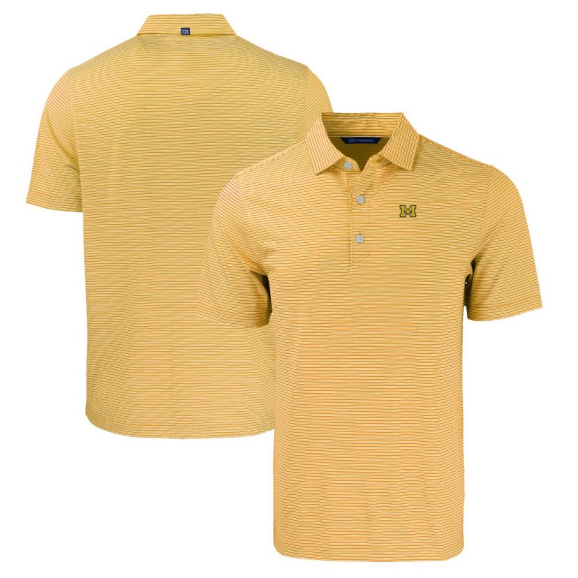 NCAA Michigan Wolverines Forge Eco Double Stripe Stretch Recycled Polo