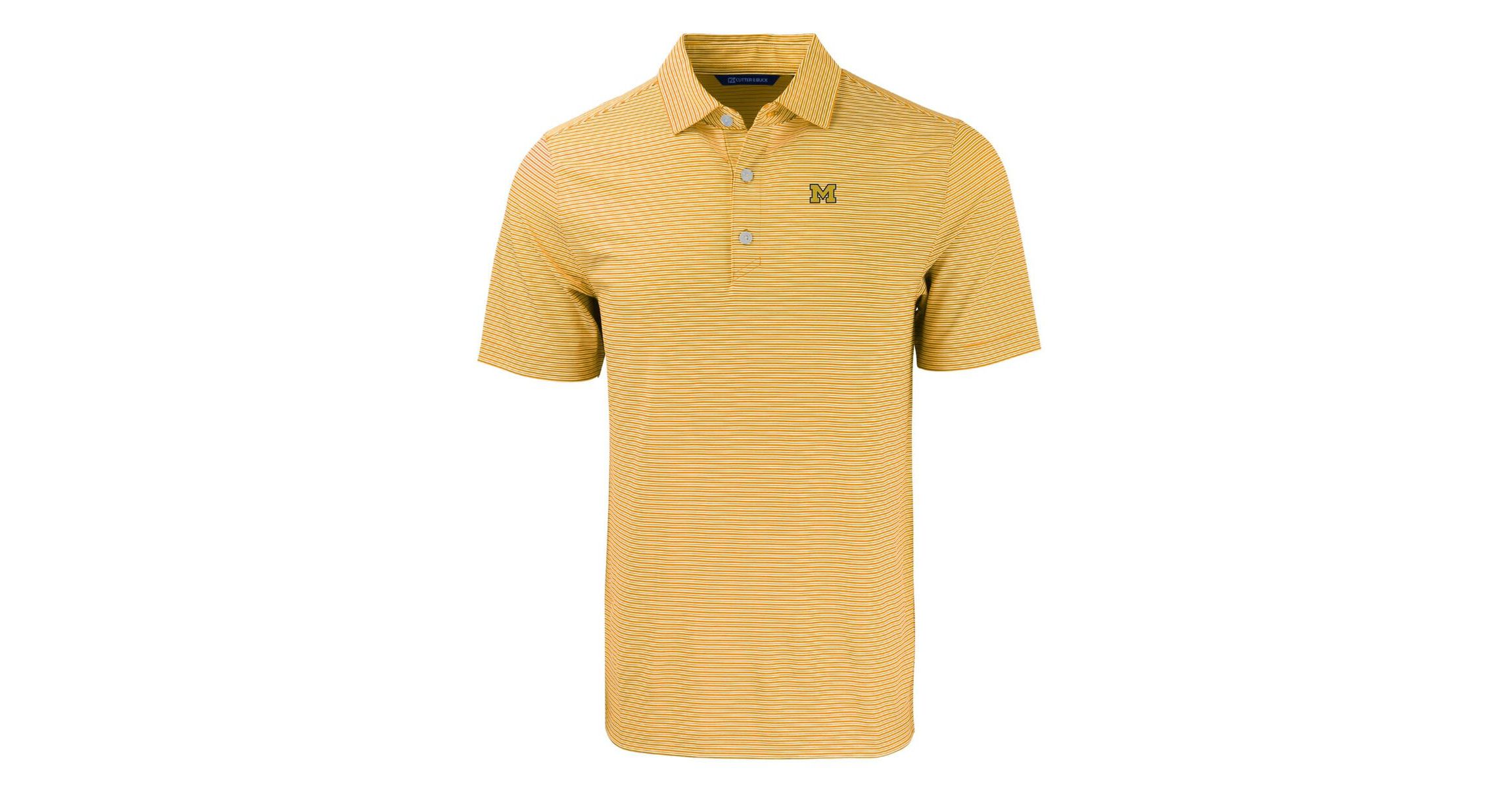 NCAA Michigan Wolverines Forge Eco Double Stripe Stretch Recycled Polo