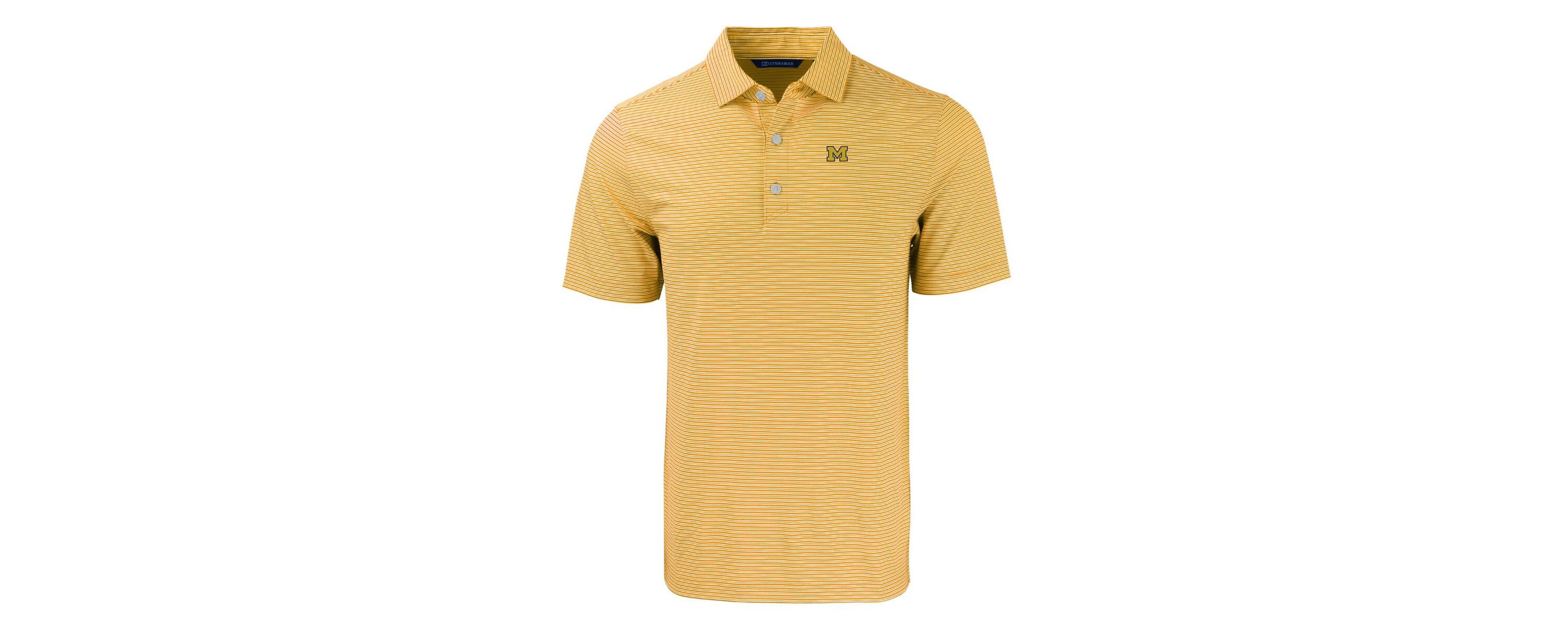 NCAA Michigan Wolverines Forge Eco Double Stripe Stretch Recycled Polo