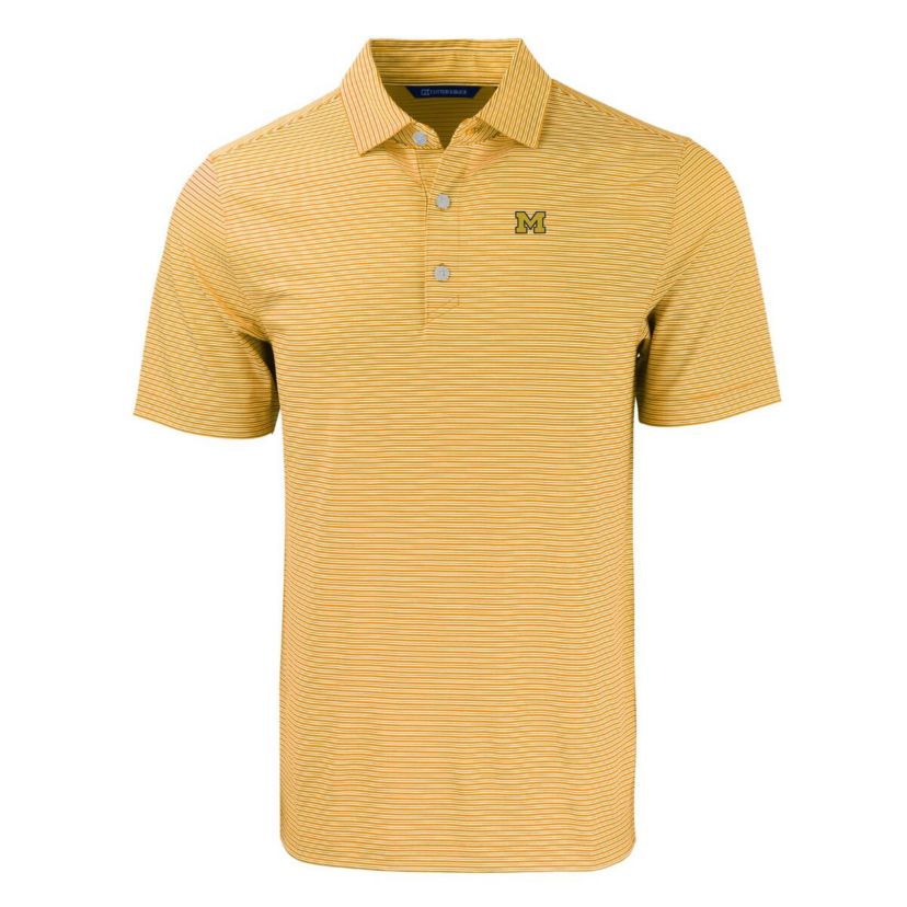 NCAA Michigan Wolverines Forge Eco Double Stripe Stretch Recycled Polo