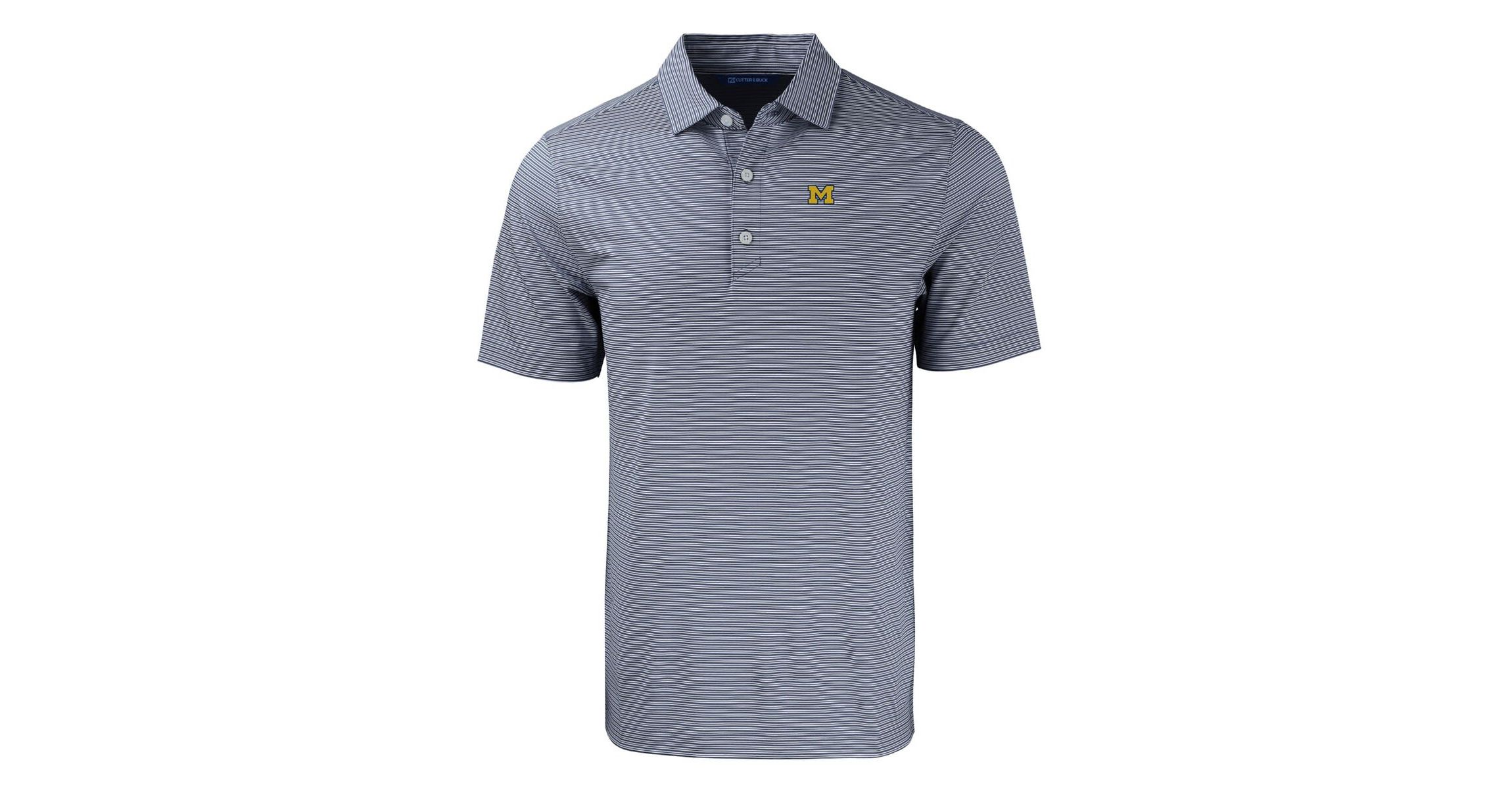 NCAA Michigan Wolverines Forge Eco Double Stripe Stretch Recycled Polo