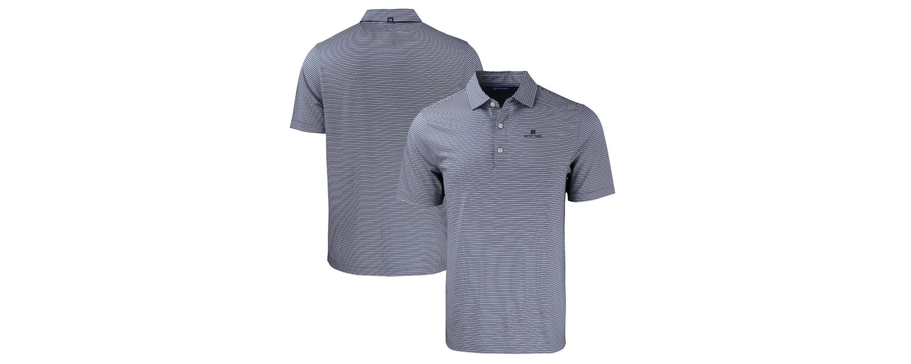 NCAA Notre Dame Fighting Irish Forge Eco Double Stripe Stretch Recycled Polo