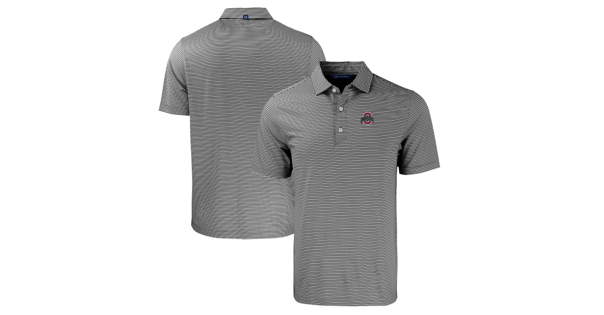 NCAA Ohio State Buckeyes Primary Logo Forge Eco Double Stripe Stretch Recycled Polo
