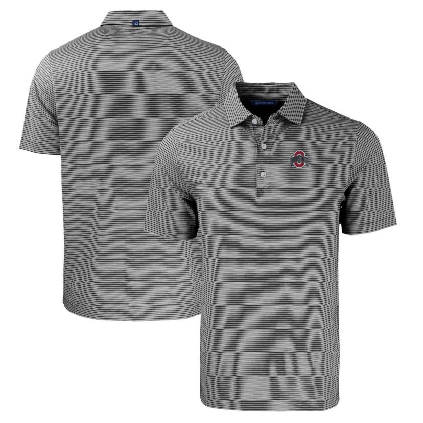NCAA Ohio State Buckeyes Primary Logo Forge Eco Double Stripe Stretch Recycled Polo