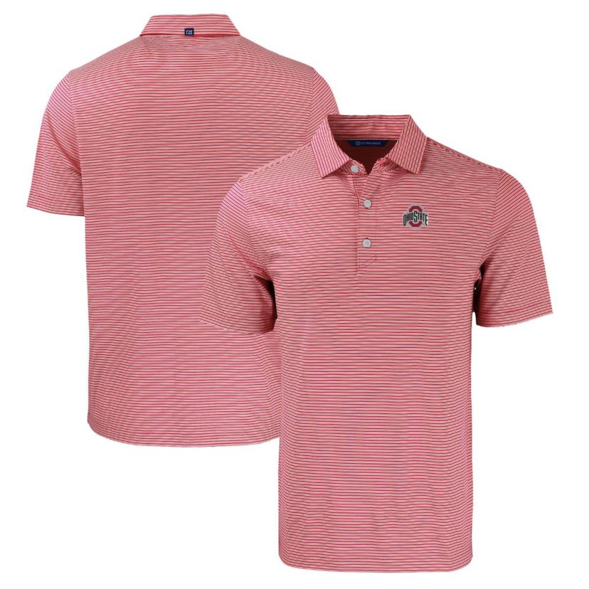 NCAA Ohio State Buckeyes Primary Logo Forge Eco Double Stripe Stretch Recycled Polo