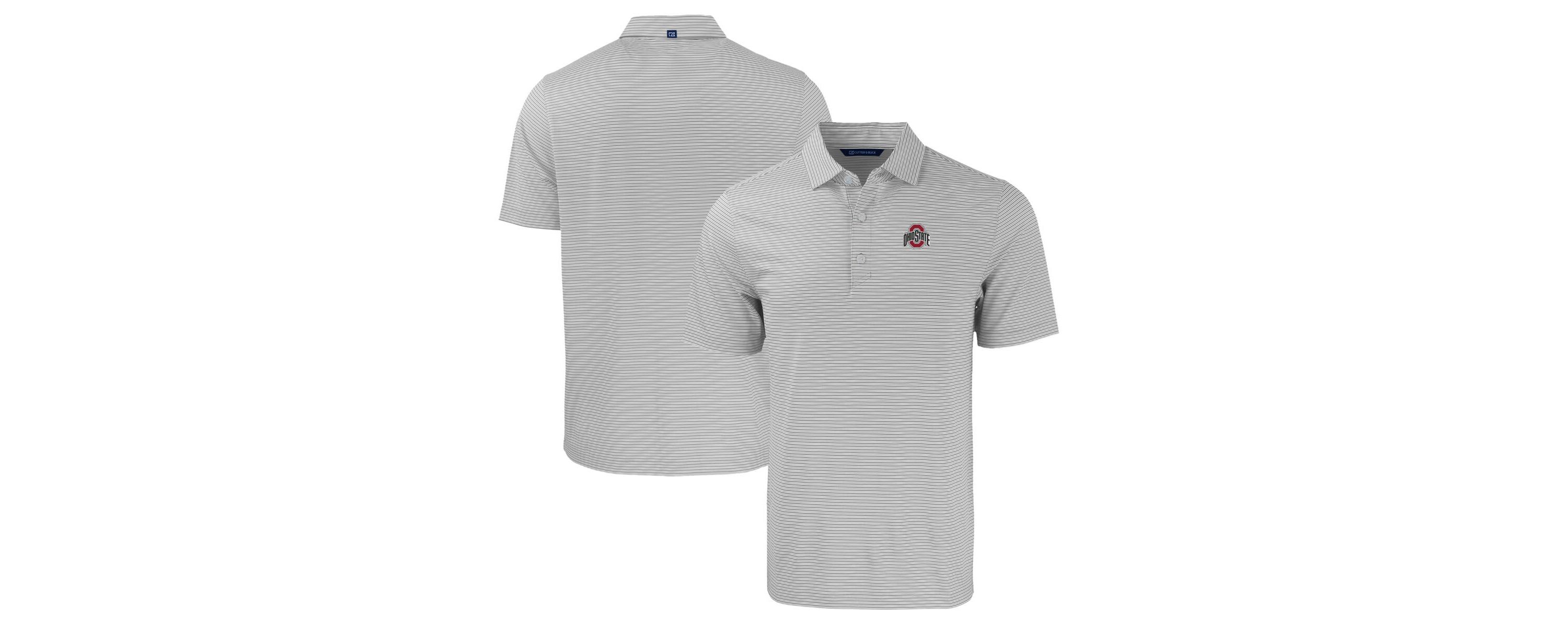 NCAA Ohio State Buckeyes Primary Logo Forge Eco Double Stripe Stretch Recycled Polo