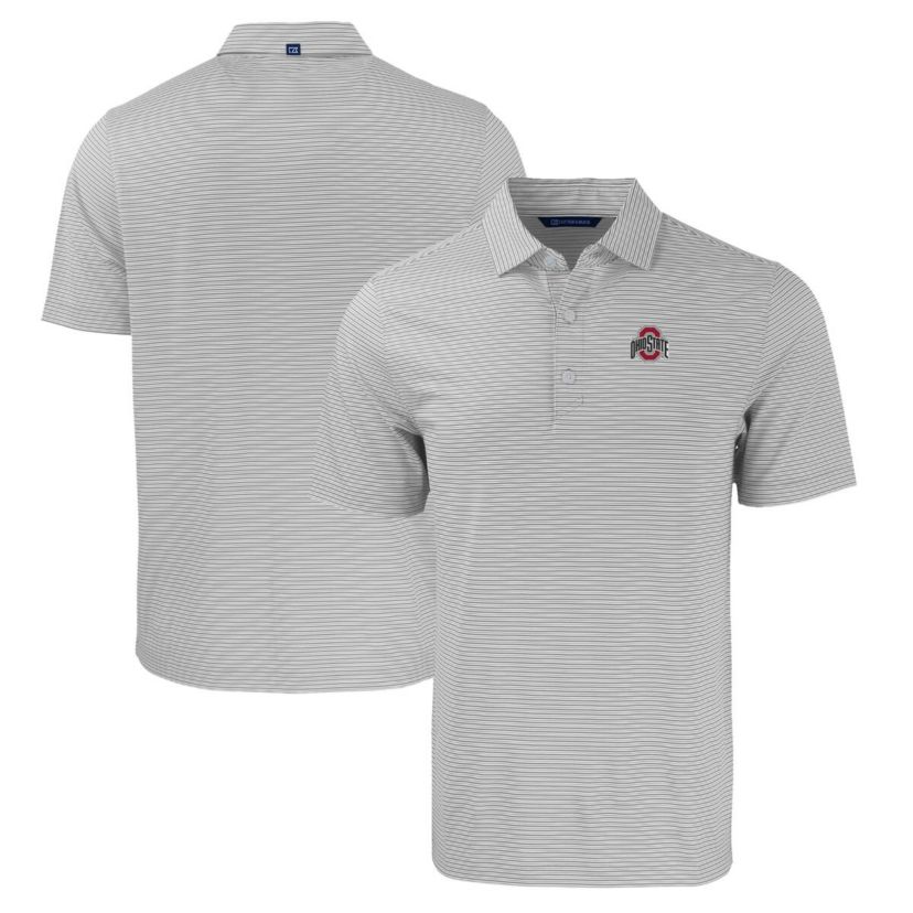 NCAA Ohio State Buckeyes Primary Logo Forge Eco Double Stripe Stretch Recycled Polo