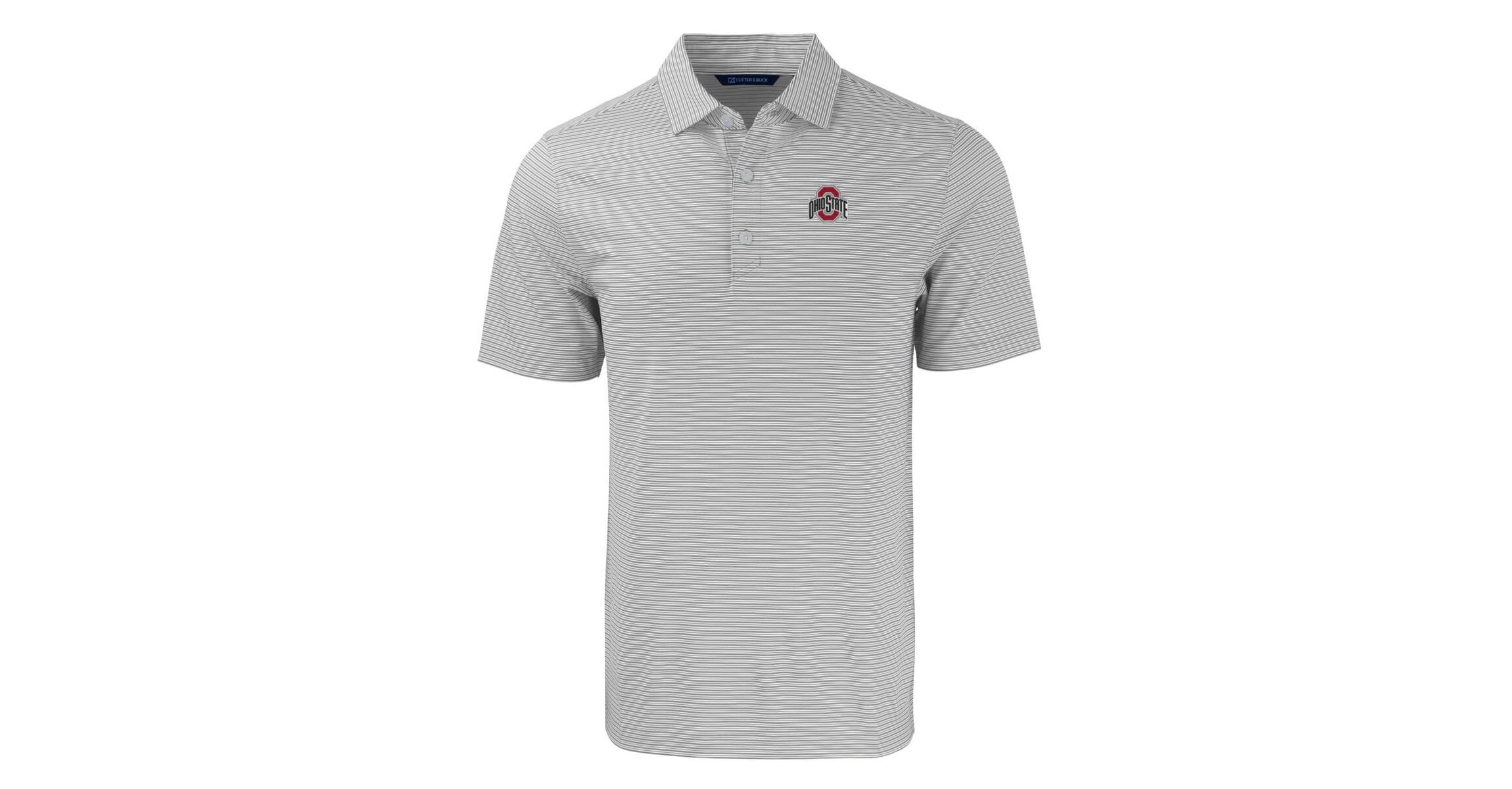 NCAA Ohio State Buckeyes Primary Logo Forge Eco Double Stripe Stretch Recycled Polo