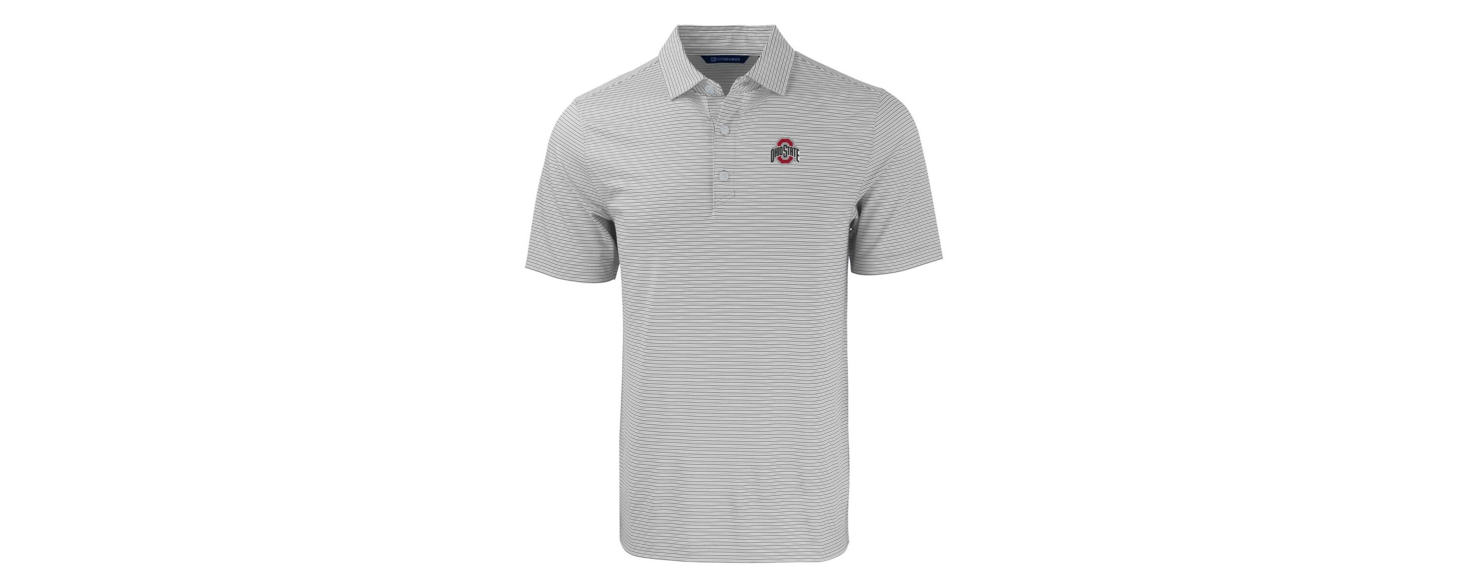 NCAA Ohio State Buckeyes Primary Logo Forge Eco Double Stripe Stretch Recycled Polo
