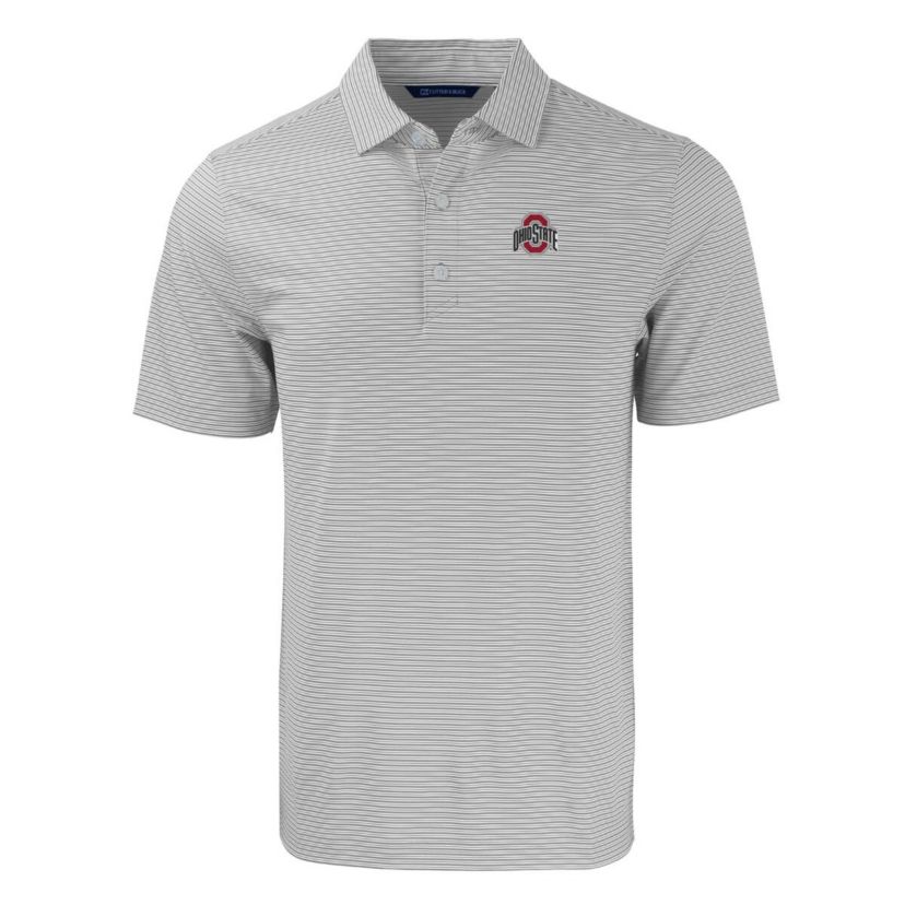 NCAA Ohio State Buckeyes Primary Logo Forge Eco Double Stripe Stretch Recycled Polo