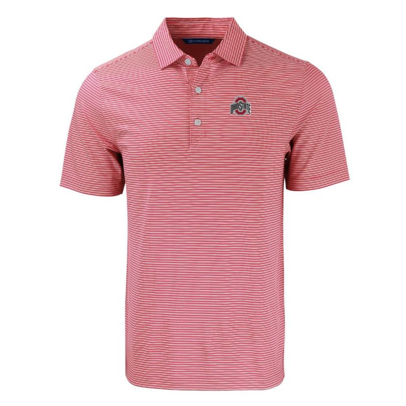 NCAA Ohio State Buckeyes Primary Logo Forge Eco Double Stripe Stretch Recycled Polo