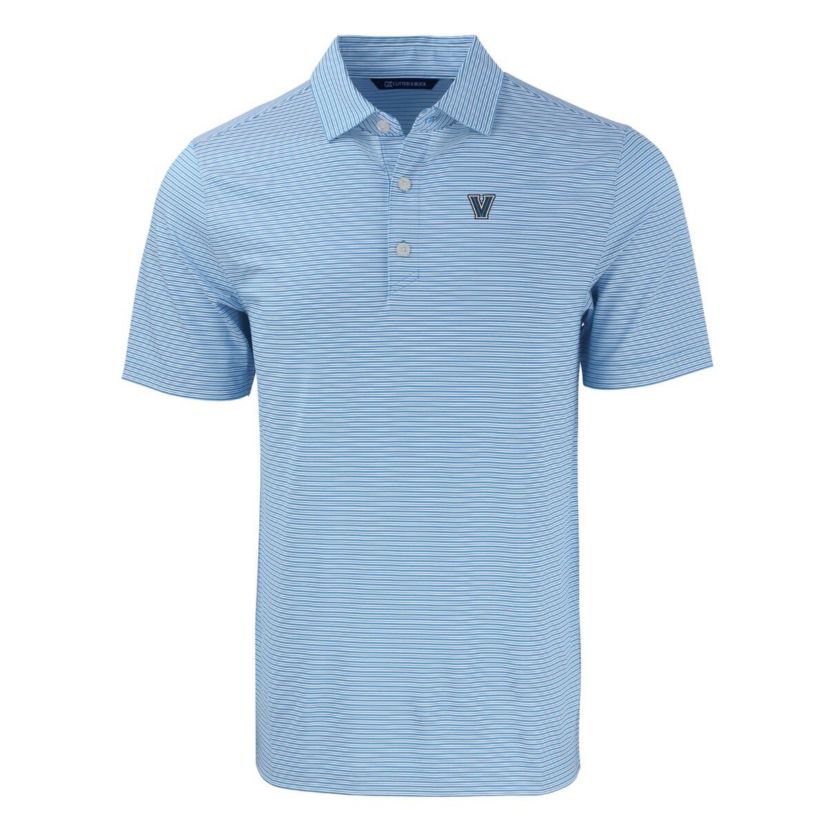 NCAA Light Villanova Wildcats Forge Eco Double Stripe Stretch Recycled Polo