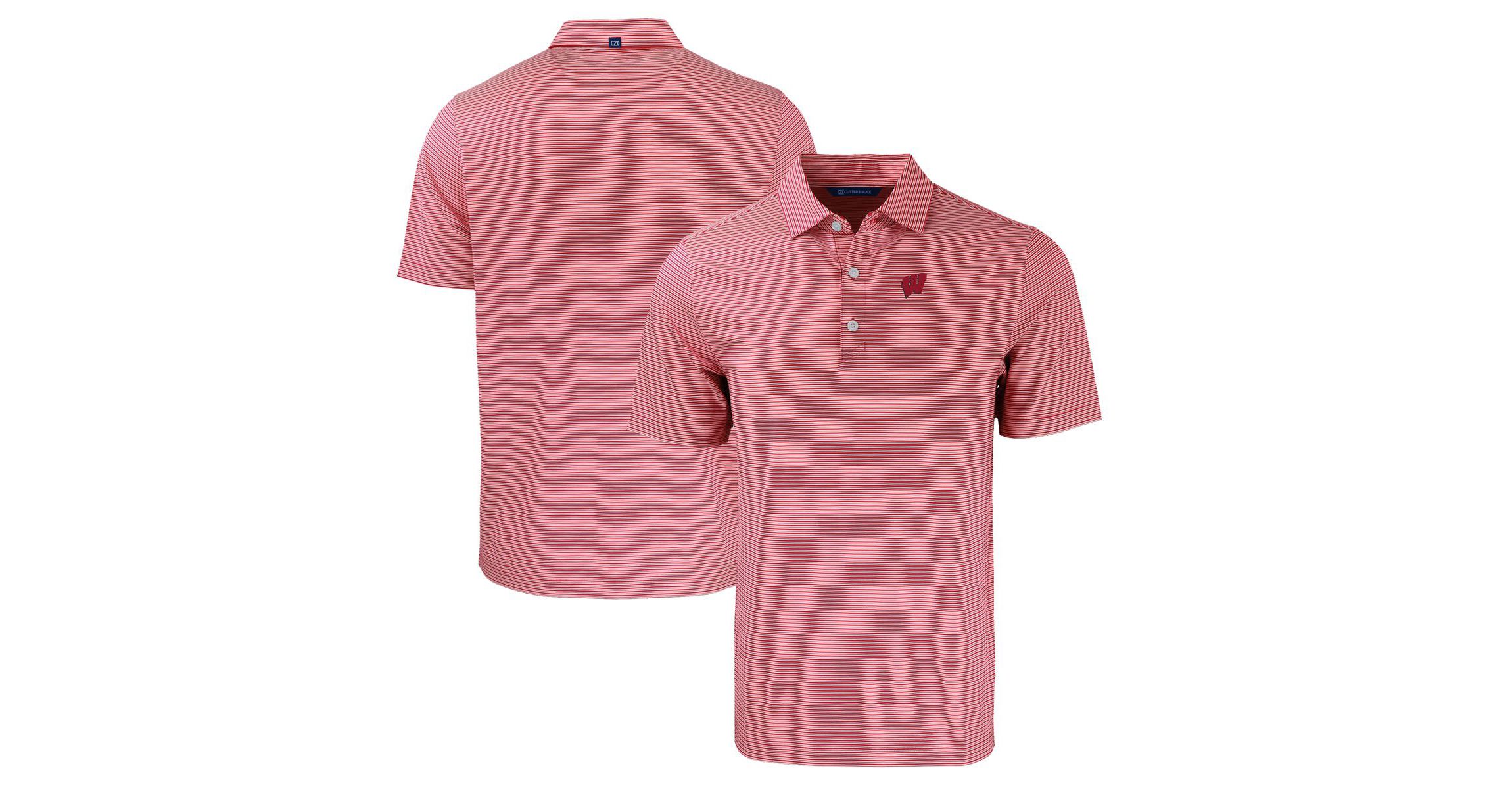 NCAA Wisconsin Badgers Forge Eco Double Stripe Stretch Recycled Polo
