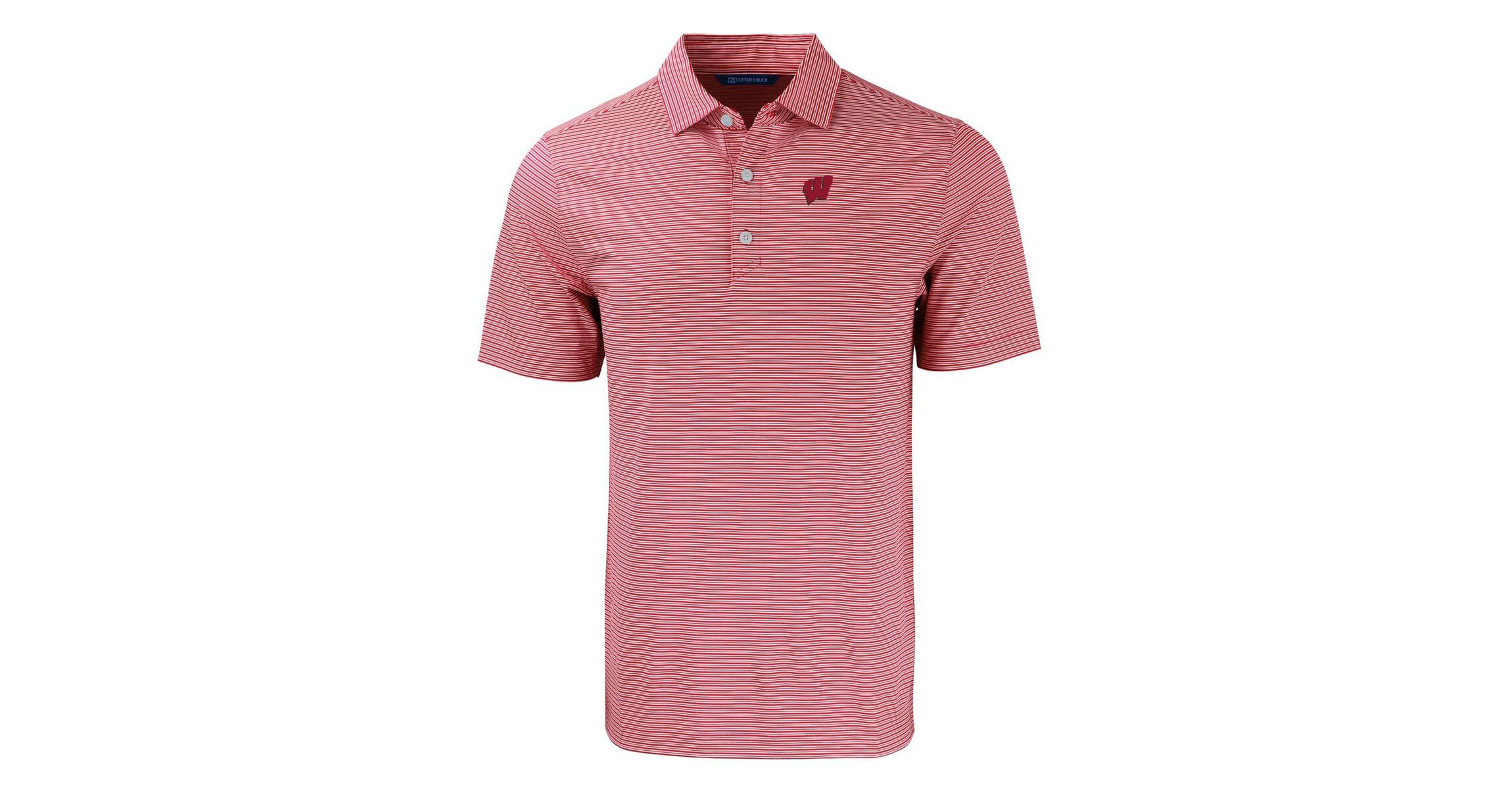 NCAA Wisconsin Badgers Forge Eco Double Stripe Stretch Recycled Polo