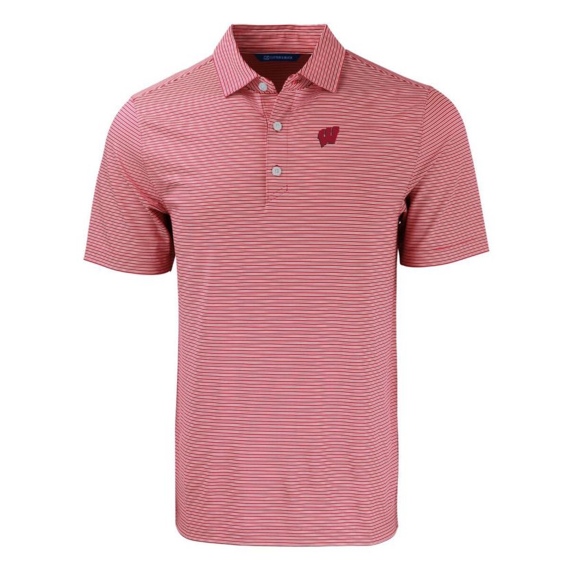 NCAA Wisconsin Badgers Forge Eco Double Stripe Stretch Recycled Polo