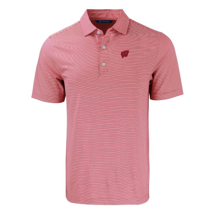 NCAA Wisconsin Badgers Forge Eco Double Stripe Stretch Recycled Polo