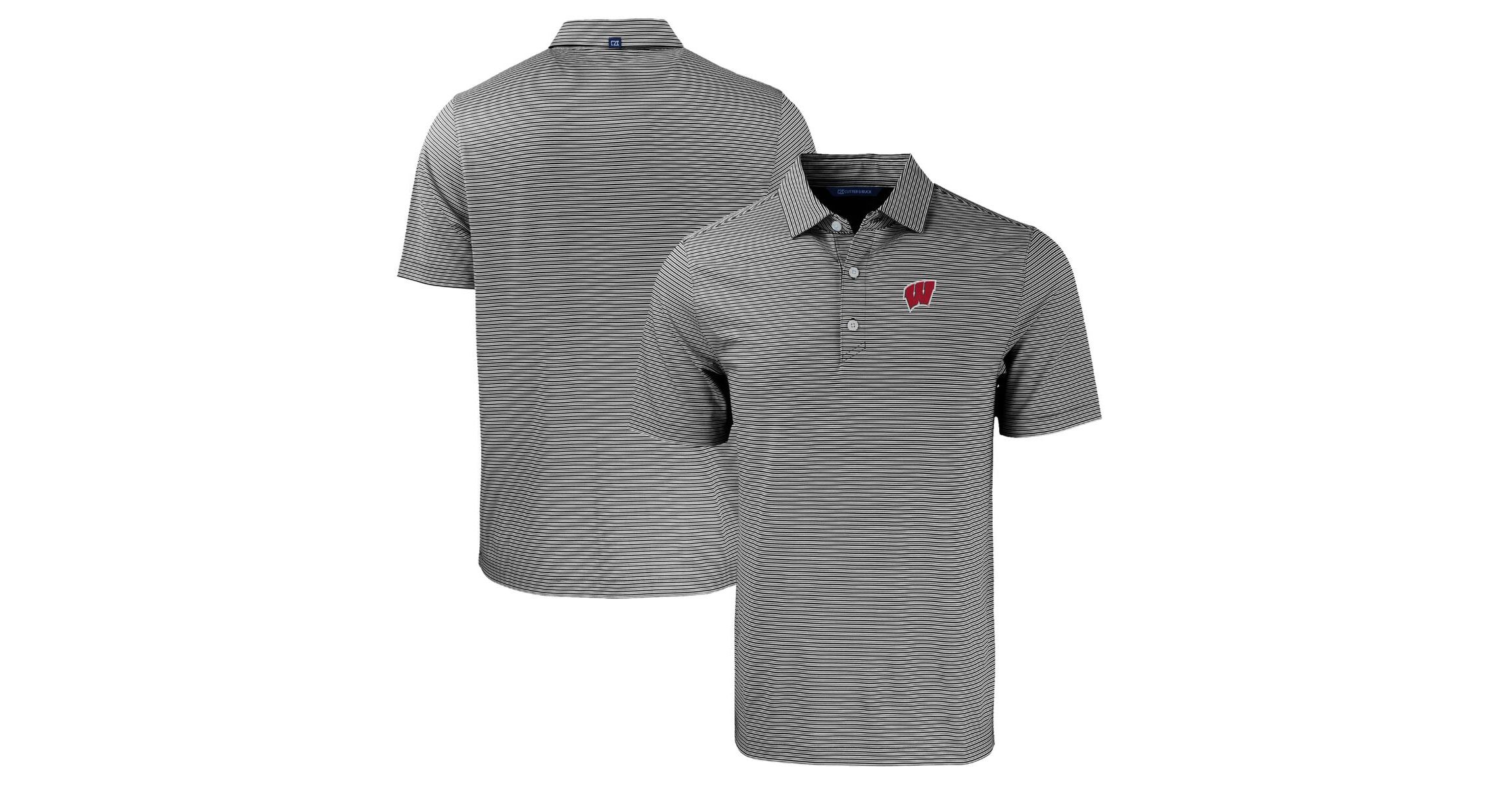 NCAA Wisconsin Badgers Forge Eco Double Stripe Stretch Recycled Polo