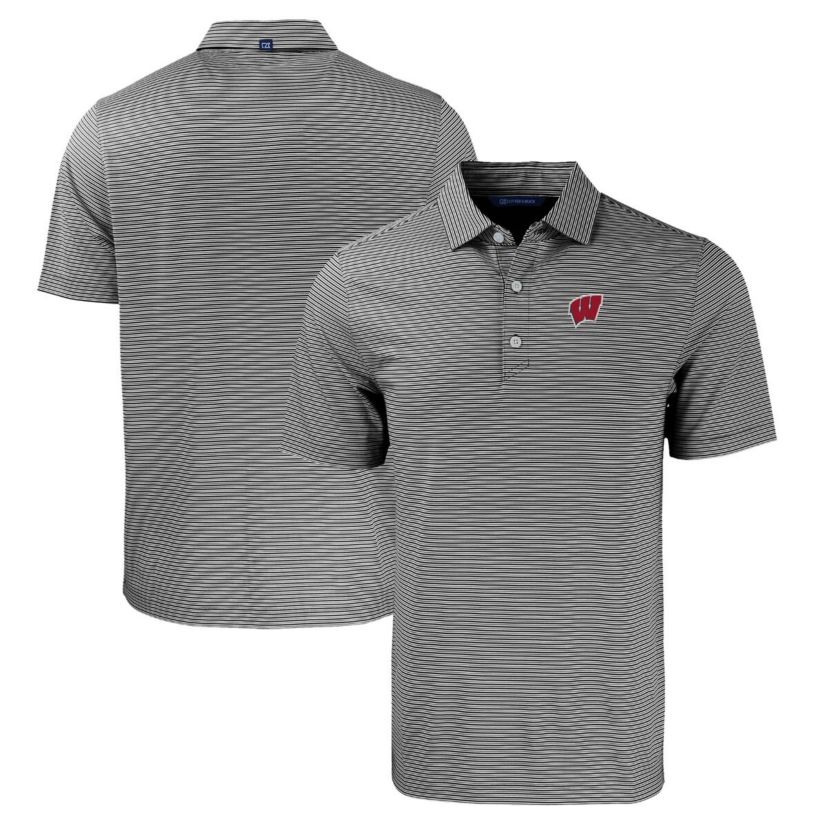 NCAA Wisconsin Badgers Forge Eco Double Stripe Stretch Recycled Polo