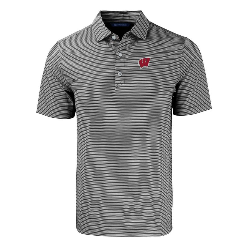 NCAA Wisconsin Badgers Forge Eco Double Stripe Stretch Recycled Polo