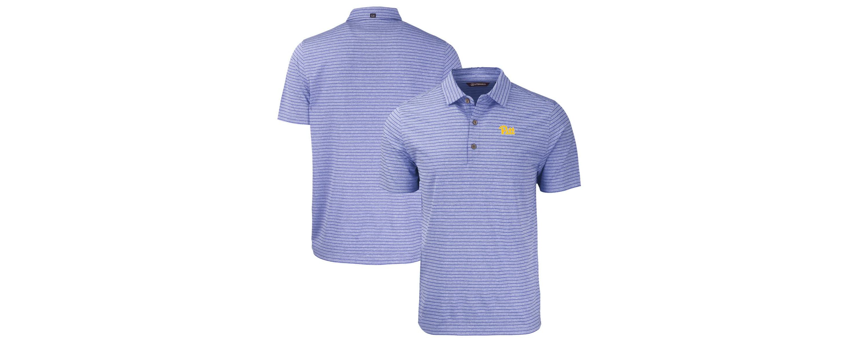NCAA Pitt Panthers Forge Eco Stripe Stretch Recycled Polo