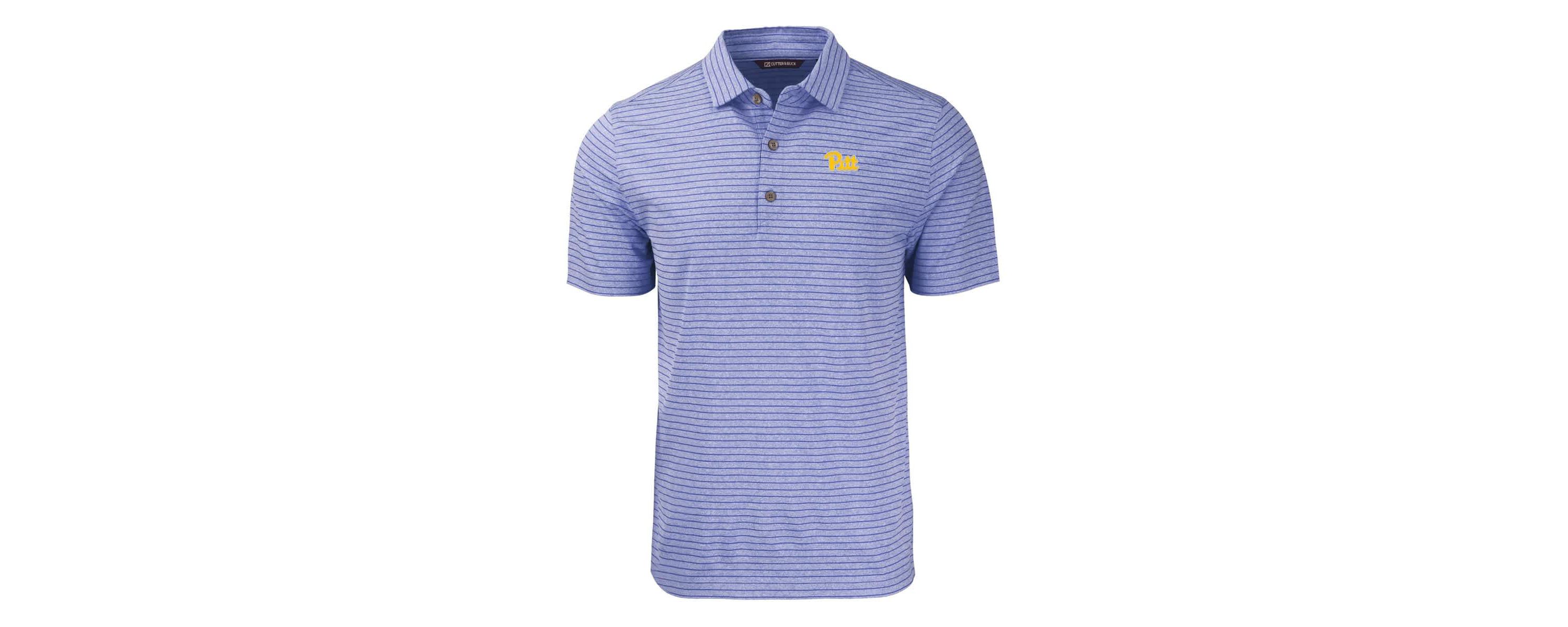 NCAA Pitt Panthers Forge Eco Stripe Stretch Recycled Polo