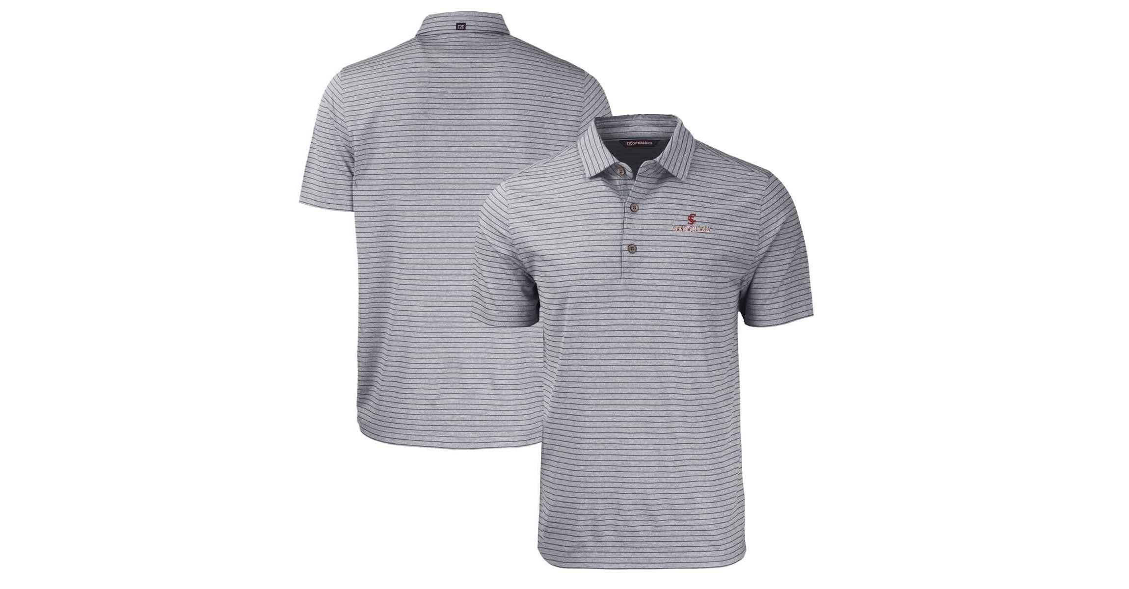 NCAA Santa Clara Broncos Forge Eco ed Stripe Stretch Recycled Polo