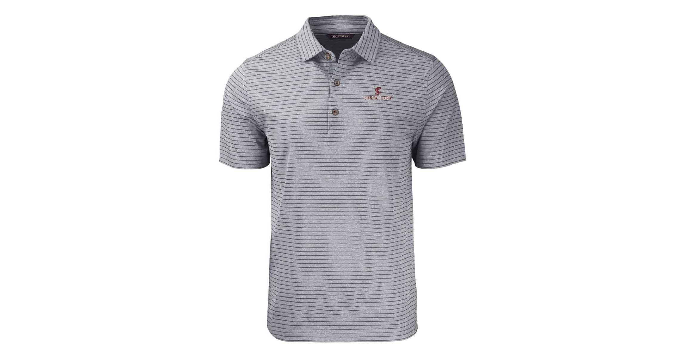NCAA Santa Clara Broncos Forge Eco ed Stripe Stretch Recycled Polo