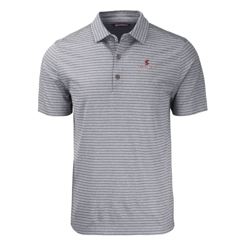 NCAA Santa Clara Broncos Forge Eco ed Stripe Stretch Recycled Polo