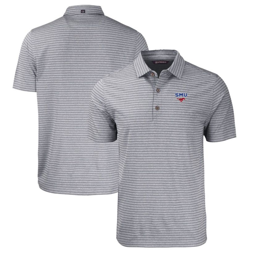 NCAA SMU Mustangs Forge Eco ed Stripe Stretch Recycled Polo