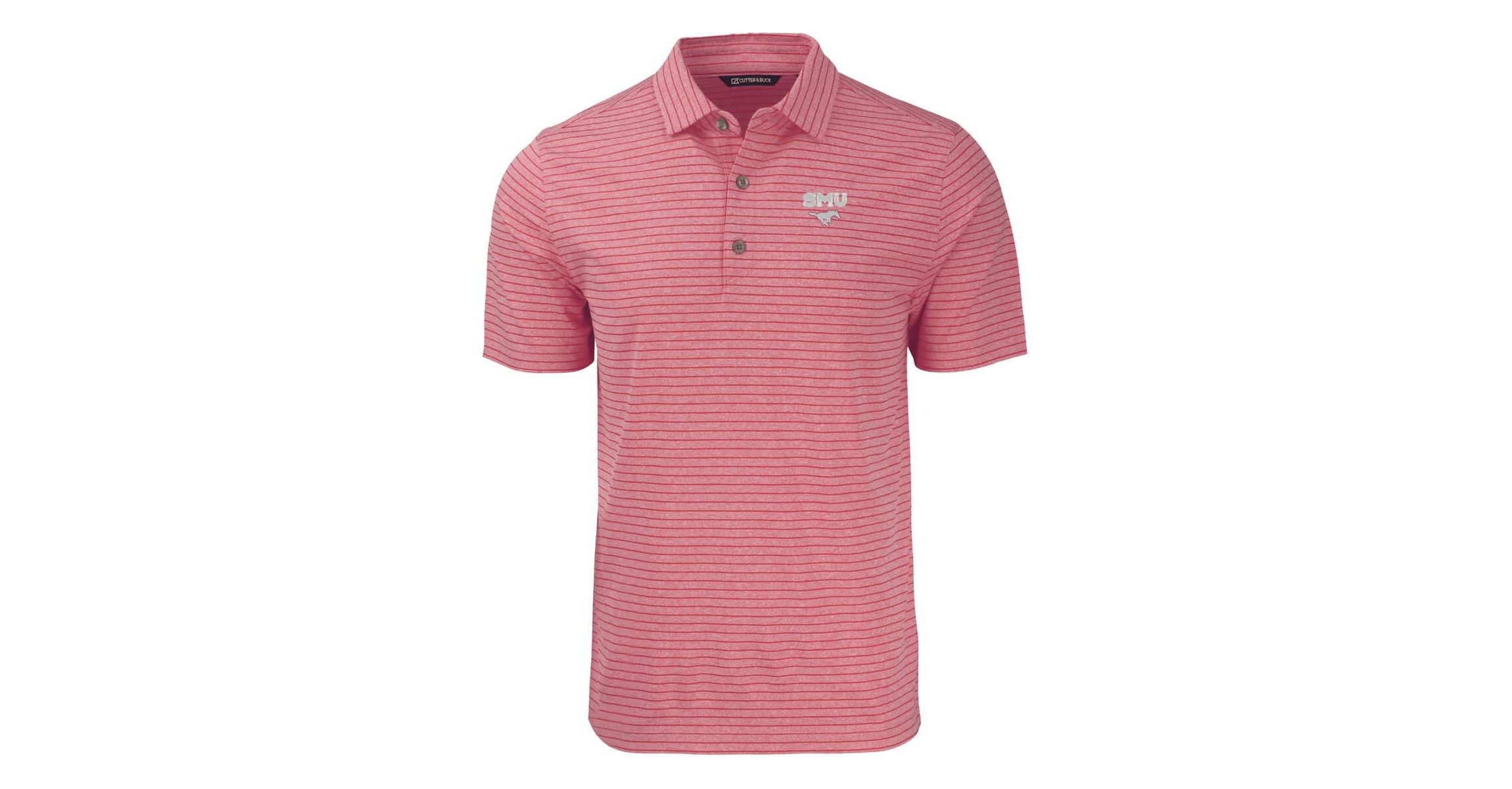 NCAA SMU Mustangs Forge Eco ed Stripe Stretch Recycled Polo