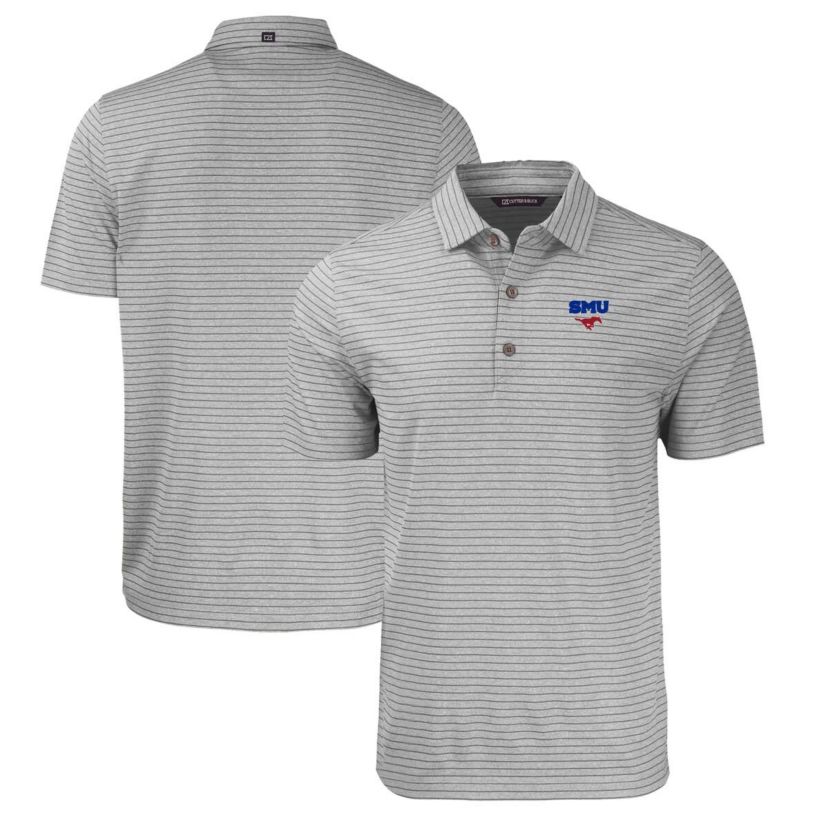 NCAA SMU Mustangs Forge Eco ed Stripe Stretch Recycled Polo