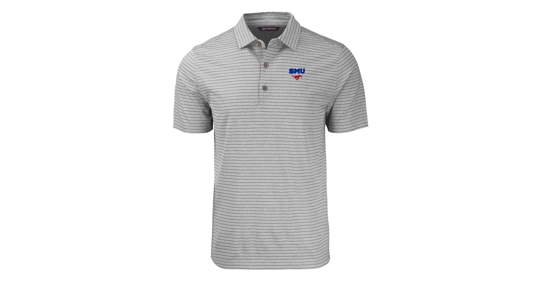 NCAA SMU Mustangs Forge Eco ed Stripe Stretch Recycled Polo