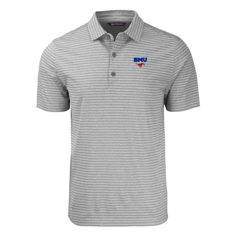 NCAA SMU Mustangs Forge Eco ed Stripe Stretch Recycled Polo