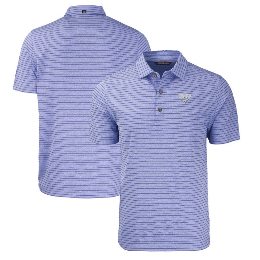NCAA SMU Mustangs Forge Eco ed Stripe Stretch Recycled Polo