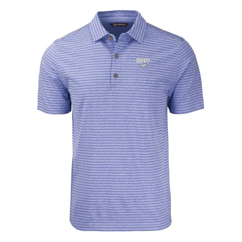 NCAA SMU Mustangs Forge Eco ed Stripe Stretch Recycled Polo