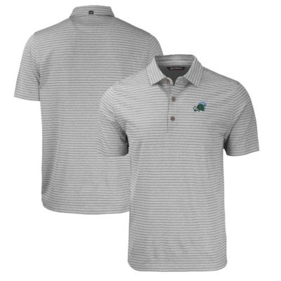 Cutter & Buck Men's Tulane Green Wave NCAA Tulane Wave Forge Eco ed Stripe Stretch Recycled Polo, Gray, 3XL