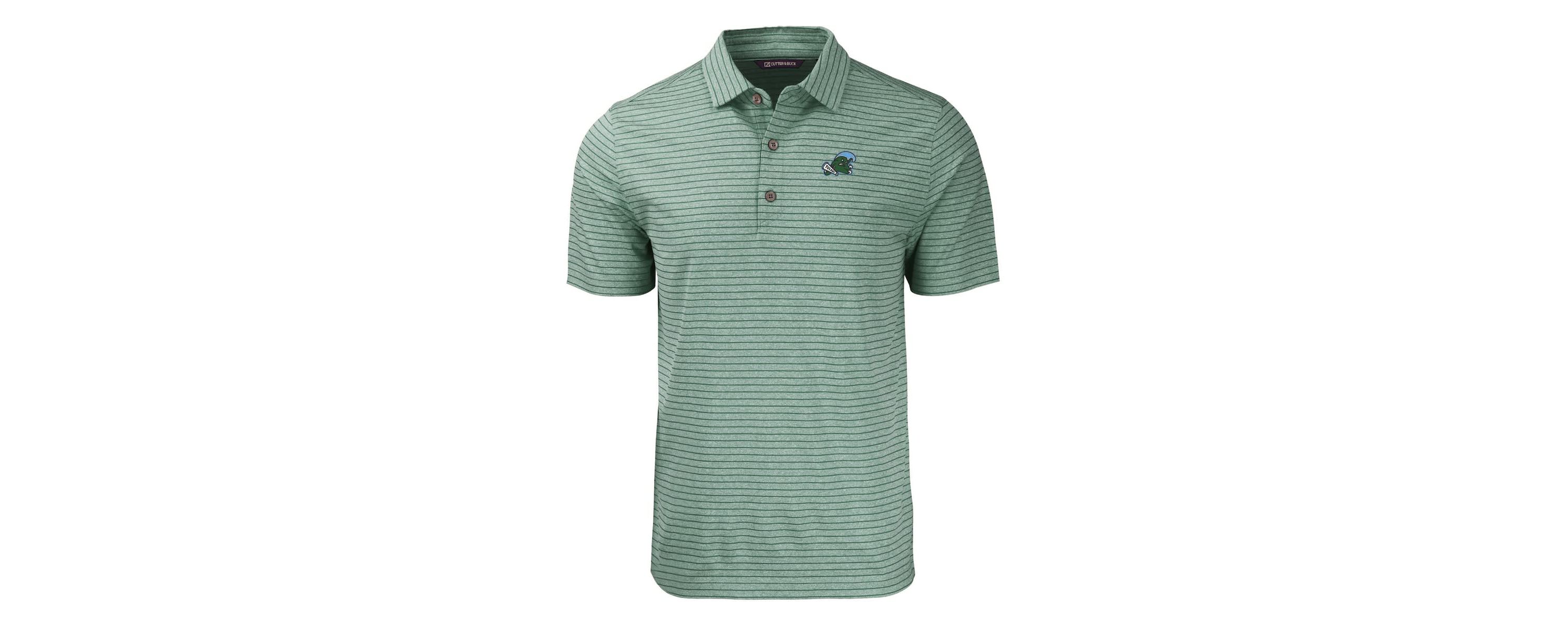 Tulane Green Wave NCAA Tulane Wave Forge Eco ed Stripe Stretch Recycled Polo